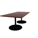 Proof 42" x 84" Rectangle Pedestal Cafe Table with Round Base Pair HPL Top