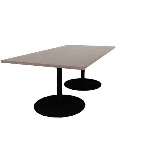 Proof 42" x 84" Rectangle Pedestal Cafe Table with Round Base Pair HPL Top