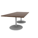 Proof 42" x 84" Rectangle Pedestal Cafe Table with Round Steel Base Pair HPL Top