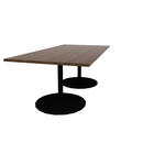 Proof 42" x 84" Rectangle Pedestal Cafe Table with Round Steel Base Pair HPL Top