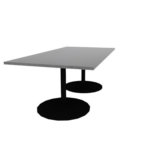 Proof 42" x 84" Rectangle Pedestal Cafe Table with Round Steel Base Pair HPL Top