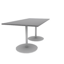Proof 42" x 84" Rectangle Pedestal Counter Table with Round Base Pair HPL Top