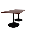 Proof 42" x 84" Rectangle Pedestal Counter Table with Round Steel Base Pair Solid Wood Top