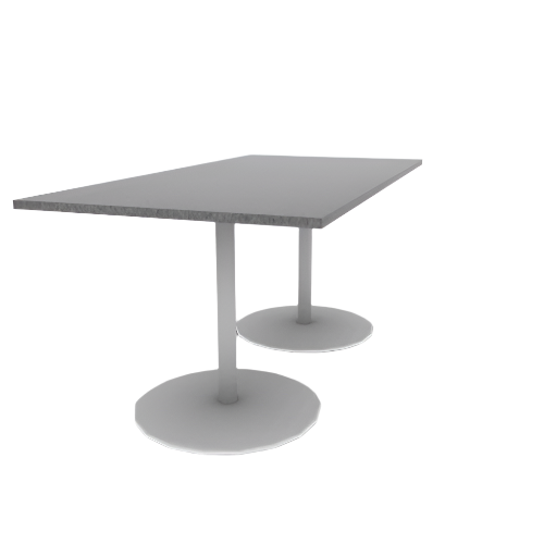 Proof 42" x 96" Rectangle Pedestal Counter Table with Round Base Pair HPL Top