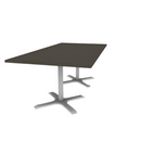 Proof 42" x 84" Rectangle Pedestal Cafe Table with X-Base Pair HPL Top