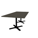 Proof 42" x 84" Rectangle Pedestal Cafe Table with X-Base Pair HPL Top