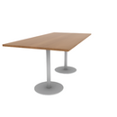 Proof 42" x 84" Rectangle Pedestal Counter Table with Round Steel Base Pair HPL Top