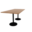 Proof 42" x 84" Rectangle Pedestal Counter Table with Round Steel Base Pair HPL Top