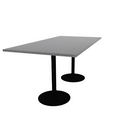 Proof 42" x 84" Rectangle Pedestal Counter Table with Round Steel Base Pair HPL Top