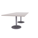 Proof 42" x 84" Rectangle Pedestal Cafe Table with Round Stainless Steel Base Pair HPL Top