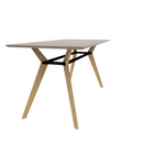 Rang 42" x 84" Rounded Rectangle Bar Table Solid Wood Legs Steel Apron HPL Top with Square Edge 42"H