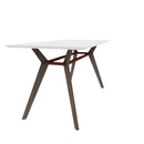 Rang 42" x 84" Rounded Rectangle Bar Table Solid Wood Legs Steel Apron HPL Top with Square Edge 42"H