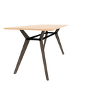 Rang 42" x 84" Rounded Rectangle Bar Table Solid Wood Legs Steel Apron HPL Top with Square Edge 42"H