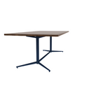 Vaux 42 x 84" Rounded Rectangle Cafe Table HPL Top with Square Edge Glides 30"H