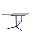 Vaux 42 x 84" Rounded Rectangle Cafe Table HPL Top with Square Edge Glides 30"H