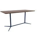 Vaux 42 x 84" Rounded Rectangle Bar Table HPL Top with Square Edge Glides 42"H