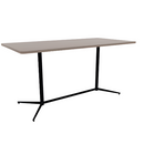Vaux 42 x 84" Rounded Rectangle Bar Table HPL Top with Square Edge Glides 42"H