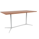 Vaux 42 x 84" Rounded Rectangle Bar Table HPL Top with Square Edge Glides 42"H