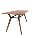 Rang 42" x 84" Rounded Rectangle Bar Table Solid Wood Legs Steel Apron HPL Top with Knife Edge 42"H