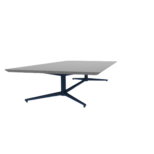 Vaux 42" x 84" Rounded Rectangle Occassional Table HPL Top with Knife Edge Glides 16"H