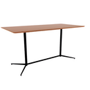 Vaux 42 x 84" Rounded Rectangle Bar Table HPL Top with Knife Edge Glides 42"H