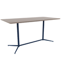 Vaux 42 x 84" Rounded Rectangle Bar Table HPL Top with Knife Edge Glides 42"H