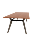 Rang 42" x 84" Rectangle Cafe Table Solid Wood Legs Steel Apron HPL Top with Square Edge 30"H