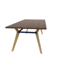 Rang 42" x 84" Rectangle Cafe Table Solid Wood Legs Steel Apron HPL Top with Square Edge 30"H