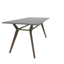 Rang 42" x 84" Rectangle Bar Table Solid Wood Legs Steel Apron HPL Top with Square Edge 42"H