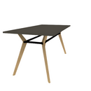 Rang 42" x 84" Rectangle Bar Table Solid Wood Legs Steel Apron HPL Top with Square Edge 42"H