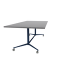 Vaux 42 x 84" Rectangle Cafe Table HPL Top with Square Edge Casters 30"H