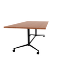 Vaux 42 x 84" Rectangle Cafe Table HPL Top with Square Edge Casters 30"H