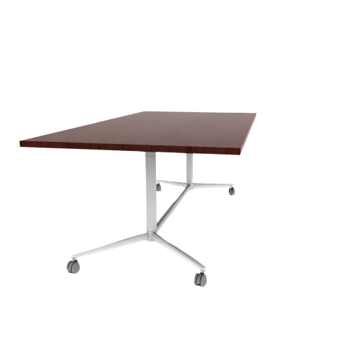 Vaux 42 x 84" Rectangle Cafe Table HPL Top with Square Edge Casters 30"H