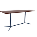 Vaux 42 x 84" Rectangle Bar Table HPL Top with Square Edge Glides 42"H