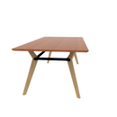 Rang 42" x 84" Rectangle Cafe Table Solid Wood Legs Steel Apron HPL Top with Knife Edge 30"H