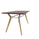 Rang 42" x 84" Rectangle Bar Table Solid Wood Legs Steel Apron HPL Top with Knife Edge 42"H