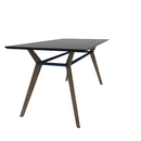 Rang 42" x 84" Rectangle Bar Table Solid Wood Legs Steel Apron HPL Top with Knife Edge 42"H