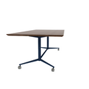Vaux 42 x 84" Rectangle Cafe Table HPL Top with Knife Edge Casters 30"H