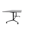Vaux 42 x 84" Rectangle Cafe Table HPL Top with Knife Edge Casters 30"H
