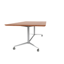 Vaux 42 x 84" Rectangle Cafe Table HPL Top with Knife Edge Casters 30"H