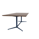 Vaux 42 x 84" Rectangle Cafe Table HPL Top with Knife Edge Glides 30"H