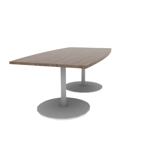 Proof 42" x 84" Boat Pedestal Cafe Table with Cast Iron Round Base Pair HPL Top 3MM PVC Edge