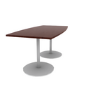 Proof 42" x 84" Boat Pedestal Counter Table with Round Base Pair HPL Top