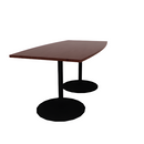 Proof 42" x 84" Boat Pedestal Counter Table with Round Base Pair HPL Top