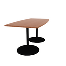 Proof 42" x 84" Boat Pedestal Counter Table with Round Base Pair HPL Top