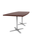 Proof 42" x 84" Boat Pedestal Counter Table with  X-Base Pair HPL Top