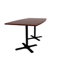 Proof 42" x 84" Boat Pedestal Counter Table with  X-Base Pair HPL Top