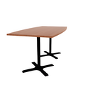 Proof 42" x 84" Boat Pedestal Counter Table with  X-Base Pair HPL Top