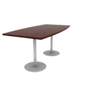 Proof 42" x 84" Boat Pedestal Counter Table with  Round Steel Base Pair HPL Top