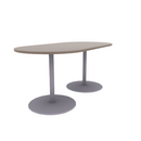 Proof 42" x 84" Racetrack Pedestal Counter Table with Round Base Pair HPL Top